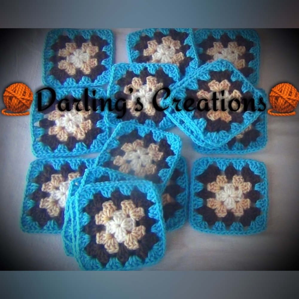 Granny Squares Crocheted Trimmed Handmade 24pcs